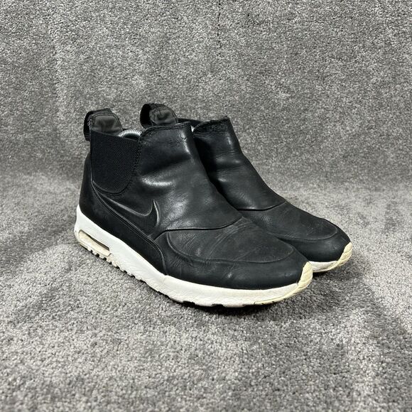 Nike Air Max Thea 859550-001 Women's Size 9 Black Mid Leather Pull On Boot Used - Picture 2 of 13